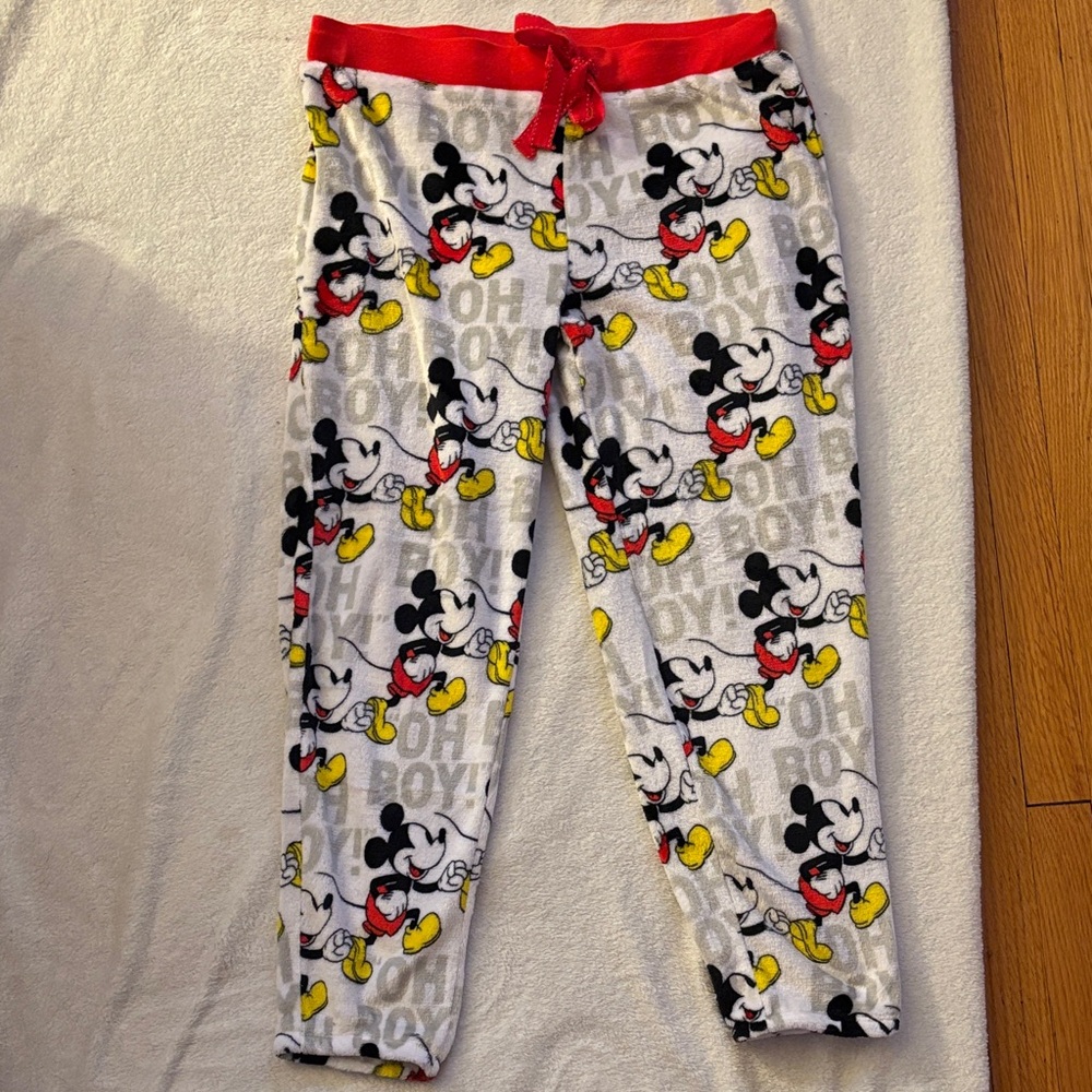 Disney Mickey Mouse Pajama Bottoms - ADULT. Red, Yellow, Black, and Gray